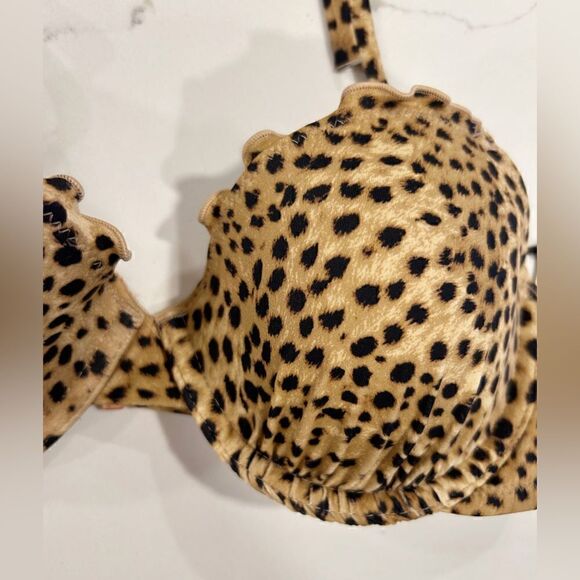 Shade & Shore Animal Print Halter Bikini Top - Picture 3 of 5